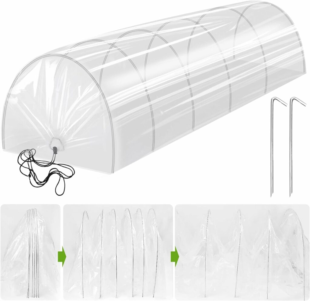 2 in 1 Mini Greenhouse Tunnel Greenhouses,Green Houses for Outside Garden Cloche Tunne Cover Garden Hoops Raised Beds,Outdoor Green House Kits to Build for Outside Winter (1)