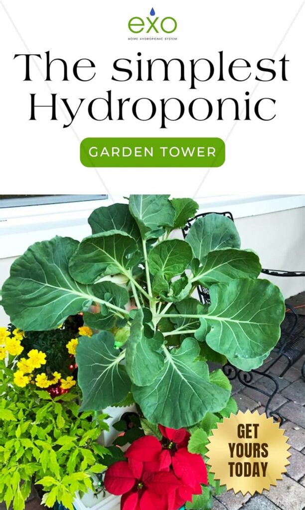 EXO Garden Hydroponic Growing System Vertical Tower - Vegetable Plant Tower Gift for Gardening Lover - Automate Aeroponics Mini Indoor Outdoor Home Grow Herb
